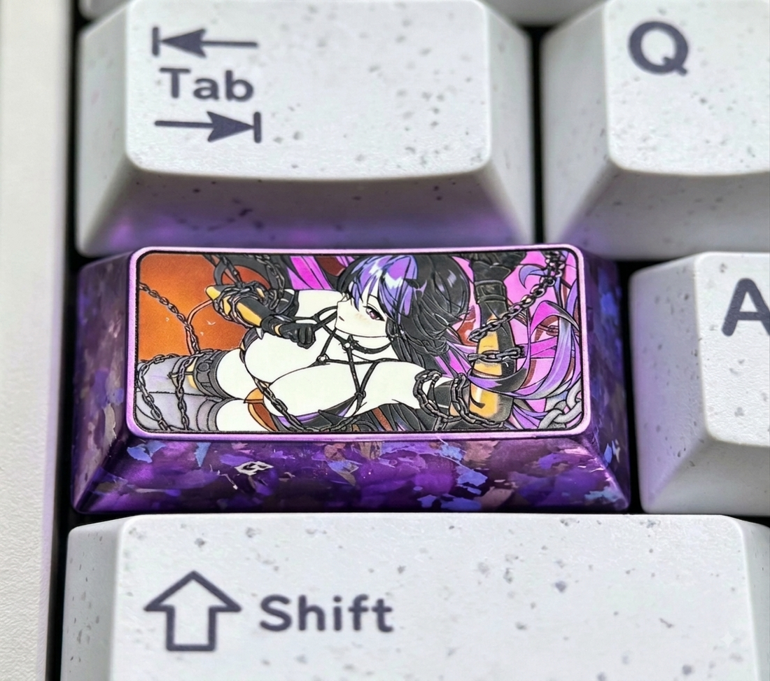 NIKKE:The Goddess of Victory,Mihara, 1.75 U titanium alloy personalized keycaps for anime, gaming, cultural and creative keycaps, and decorative keycaps for mechanical keyboards