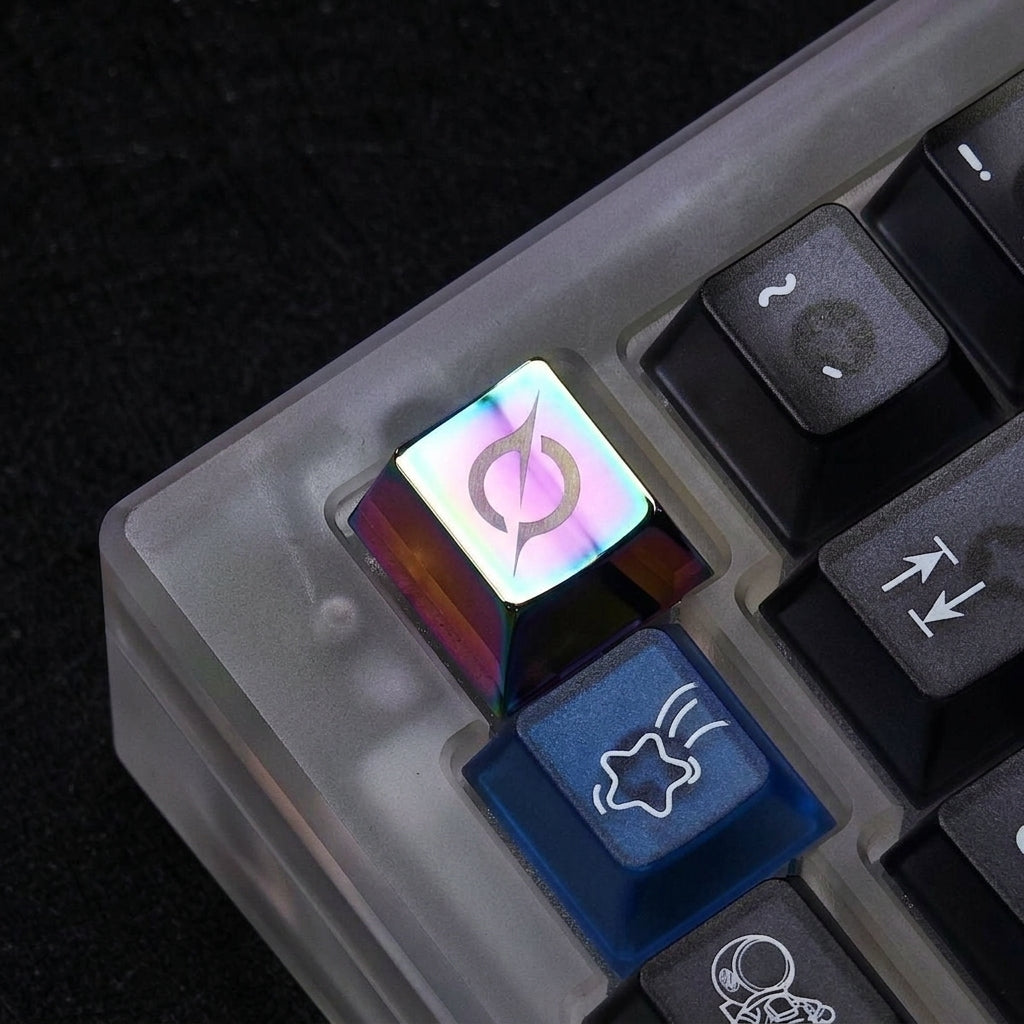 Interstellar themed design personalized keycaps, metal material colorful plating effect decorative keycaps, film creative culture peripheral, mechanical keyboard art keycaps