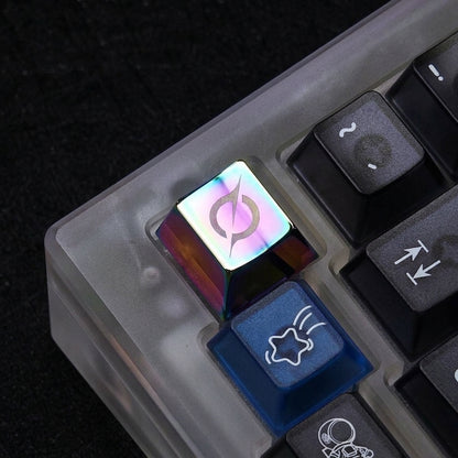 Interstellar themed design personalized keycaps, metal material colorful plating effect decorative keycaps, film creative culture peripheral, mechanical keyboard art keycaps