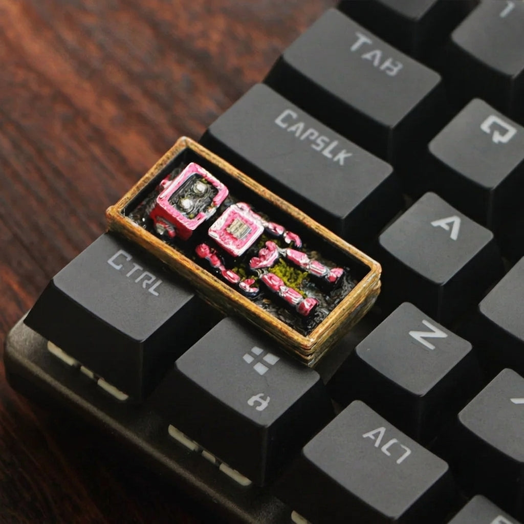 Robot Tomb, Resin 3D Printer, Apocalypse Style Personalized Keycaps, Mechanical Keyboard Creative Decorative Keycaps