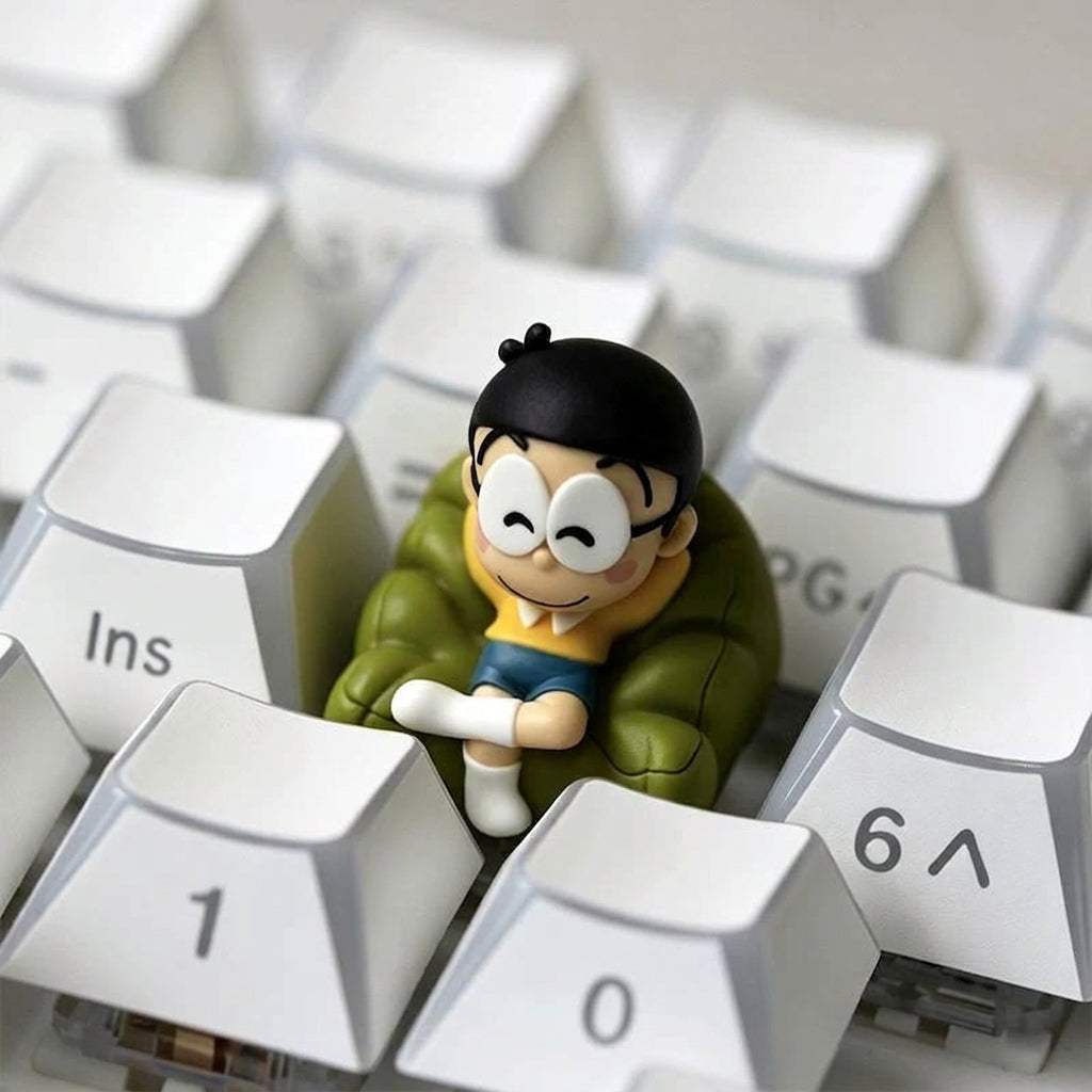 Doraemon， Multi colored resin one-piece molded personalized keycaps, mechanical keyboard resin decorative keycaps