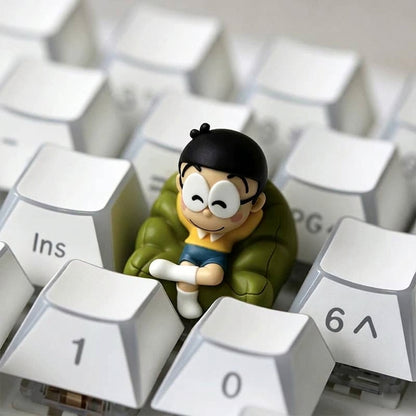 Doraemon， Multi colored resin one-piece molded personalized keycaps, mechanical keyboard resin decorative keycaps