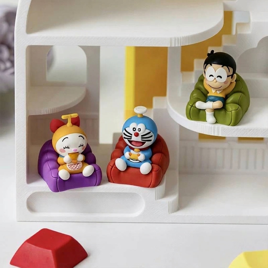 Doraemon， Multi colored resin one-piece molded personalized keycaps, mechanical keyboard resin decorative keycaps