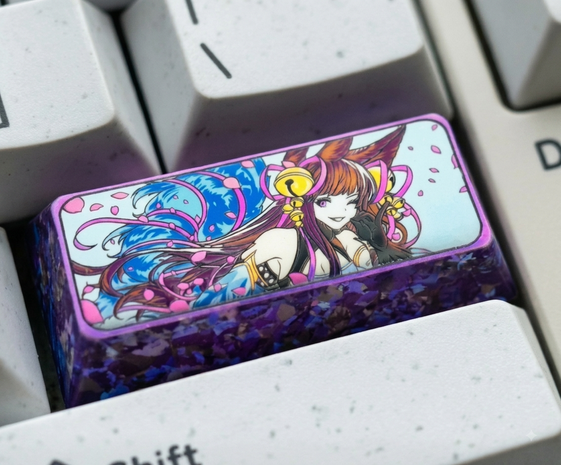 Rage of Bahamut/Granblue Fantasy， 2.25 U Titanium alloy personalized keycaps, anime and game cultural creative keycaps, mechanical keyboard decorative keycaps