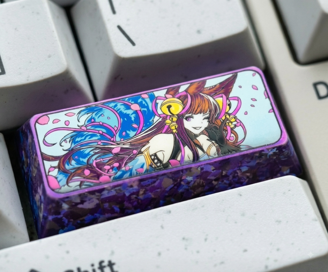 Rage of Bahamut/Granblue Fantasy， 2.25 U Titanium alloy personalized keycaps, anime and game cultural creative keycaps, mechanical keyboard decorative keycaps