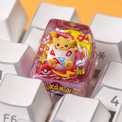 Pok é mon series, Togepi, PokémonTama，Crystal Resin Personalized Keycaps, Anime Game Culture Creative Resin Keycaps, Mechanical Keyboard Art Decorative Keycaps