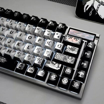 Prometheus metallic paint keycaps, made of PBT material Original Factory Height,  mechanical keyboard replacement keycap set, Compatible with 61/64/68/75/84/87/104 Key Mechanical Keyboard Keycap Set