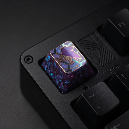 EVA LOGO, 1 U precision carving titanium alloy metal personalized keycaps, Anime creative cultural peripheral products, mechanical keyboard, artistic decorative keycaps