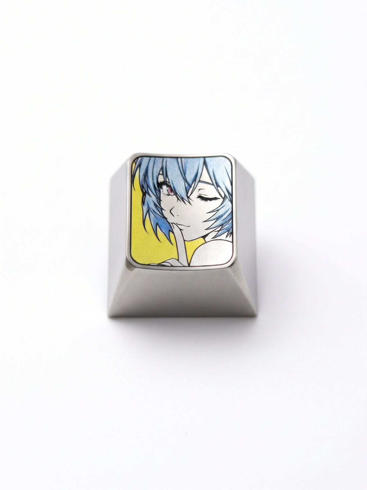 EVA，Ayanami Rei 1 U titanium alloy personalized keycaps, anime and game cultural creative keycaps, mechanical keyboard decorative keycaps