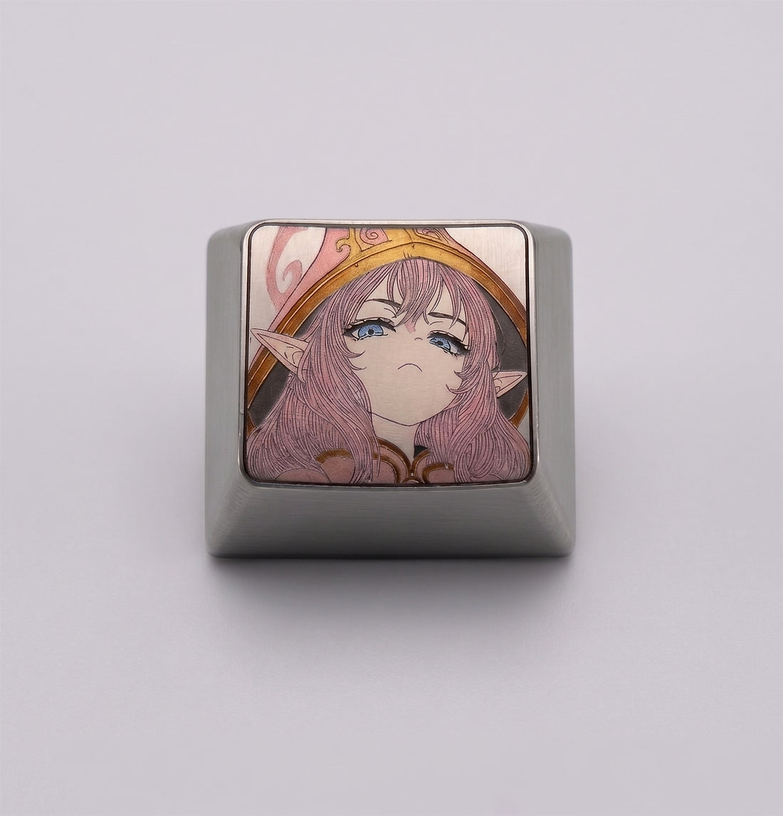 League of Legends the Fae Sorceress 1.25 U titanium alloy metal personalized keycaps, anime and game character peripheral products, decorative keycaps.