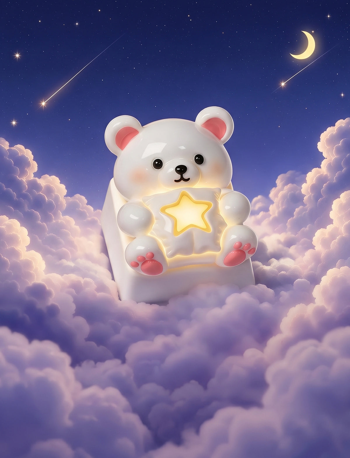 Wishing Star Bear Theme, personalized keycaps, Cute cartoon character design creative keycaps, mechanical keyboard decorative keycaps