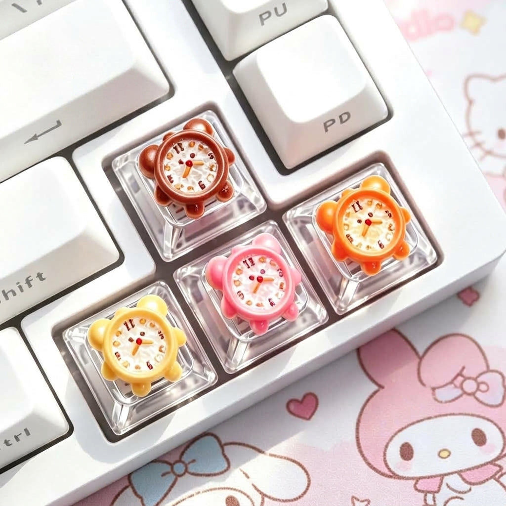 Alarm Bear Personalized Keycap, Cute Cartoon Art Keycap, Personalized Keycap Customization, Handmade Creative Gift