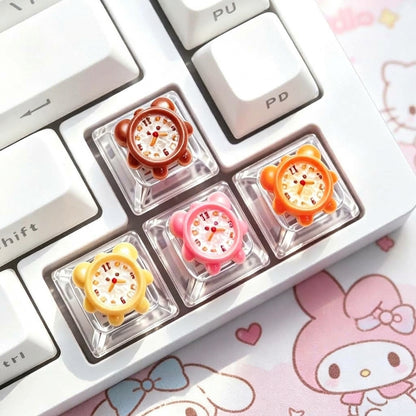 Alarm Bear Personalized Keycap, Cute Cartoon Art Keycap, Personalized Keycap Customization, Handmade Creative Gift