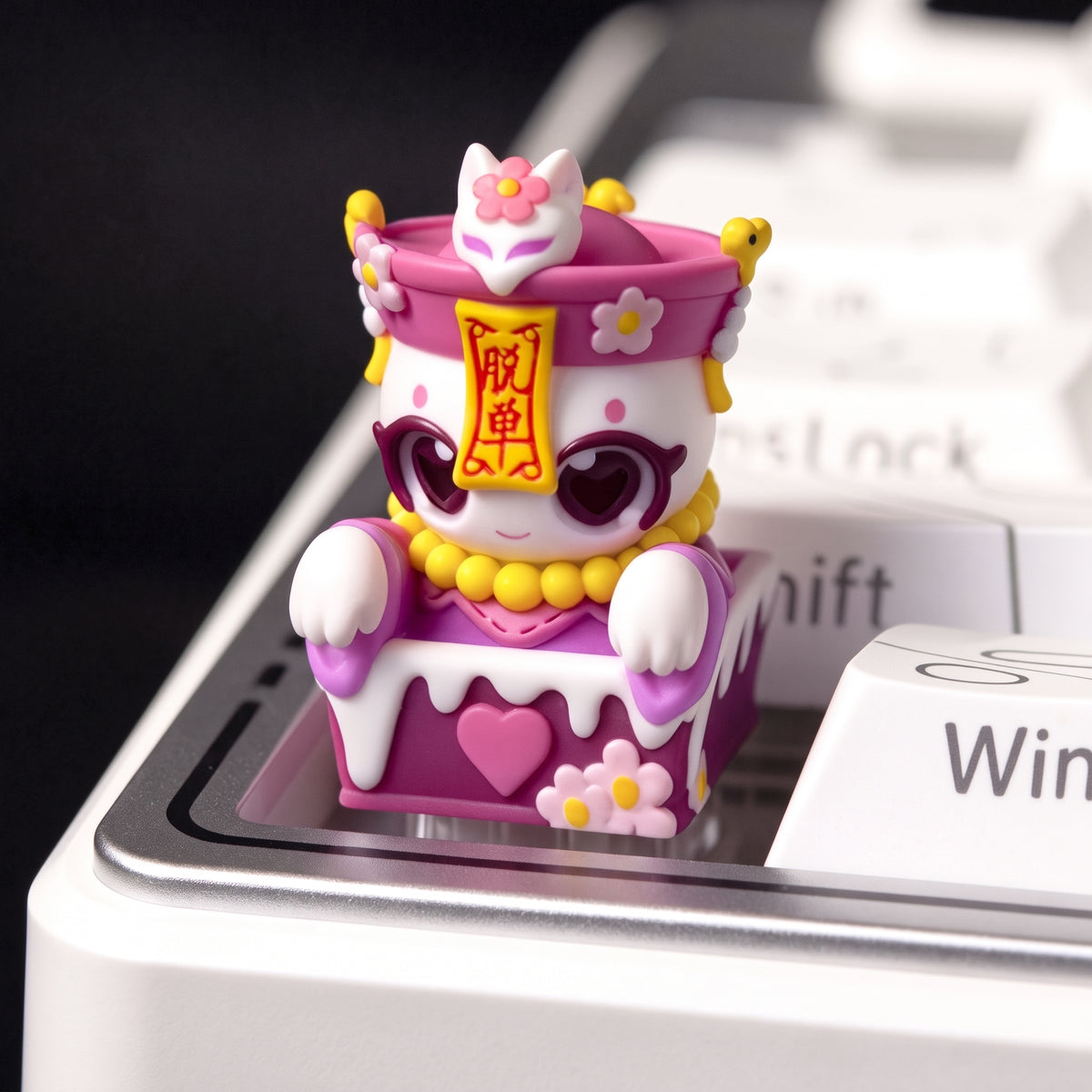 Chinese zombie, original design, multi-color resin molded personalized keycaps, cartoon image resin art keycaps, mechanical keyboard decorative keycaps