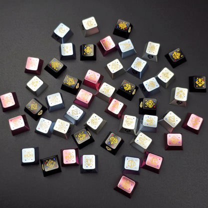 12 Constellation Aluminum Alloy Keycaps with Anodized Enamel Color Craft Metal Personalized Keycaps, Mechanical Keyboard Decorative Keycaps, Constellation Divination Cultural Creative Products.
