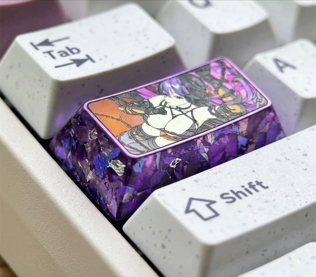 NIKKE：The Goddess of Victory，Mihara‌, 1.75 U titanium alloy personalized keycaps for anime, gaming, cultural and creative keycaps, and decorative keycaps for mechanical keyboards