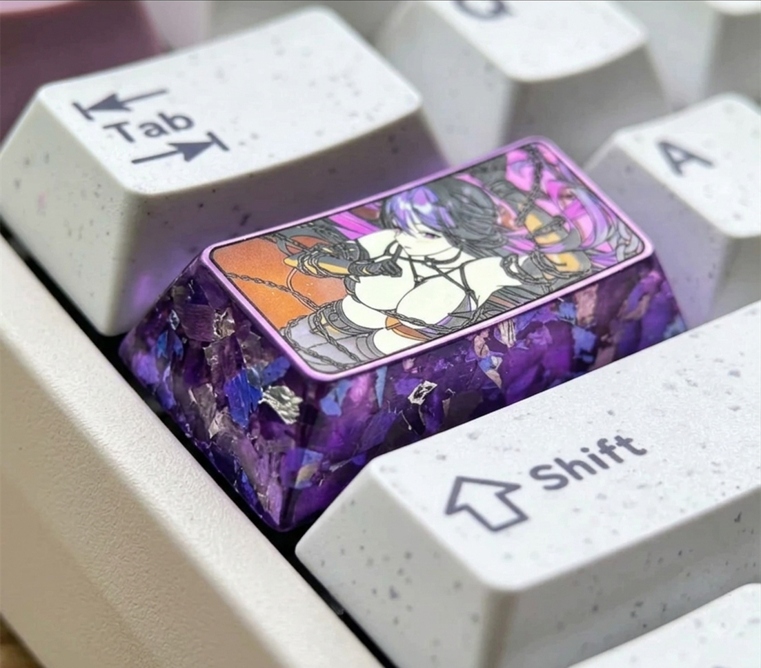 NIKKE：The Goddess of Victory，Mihara‌, 1.75 U titanium alloy personalized keycaps for anime, gaming, cultural and creative keycaps, and decorative keycaps for mechanical keyboards