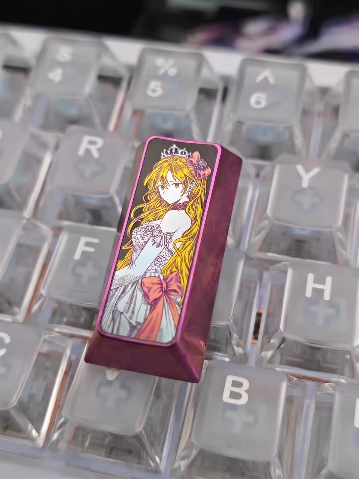 EVA，Asuka，Mechanical keyboard 108% full-size keyboard, PAD keypad number area,+/Enter key, vertical 2U titanium alloy personalized key cap Collection, animation game cultural creative products, mechanical keyboard decorative key cap