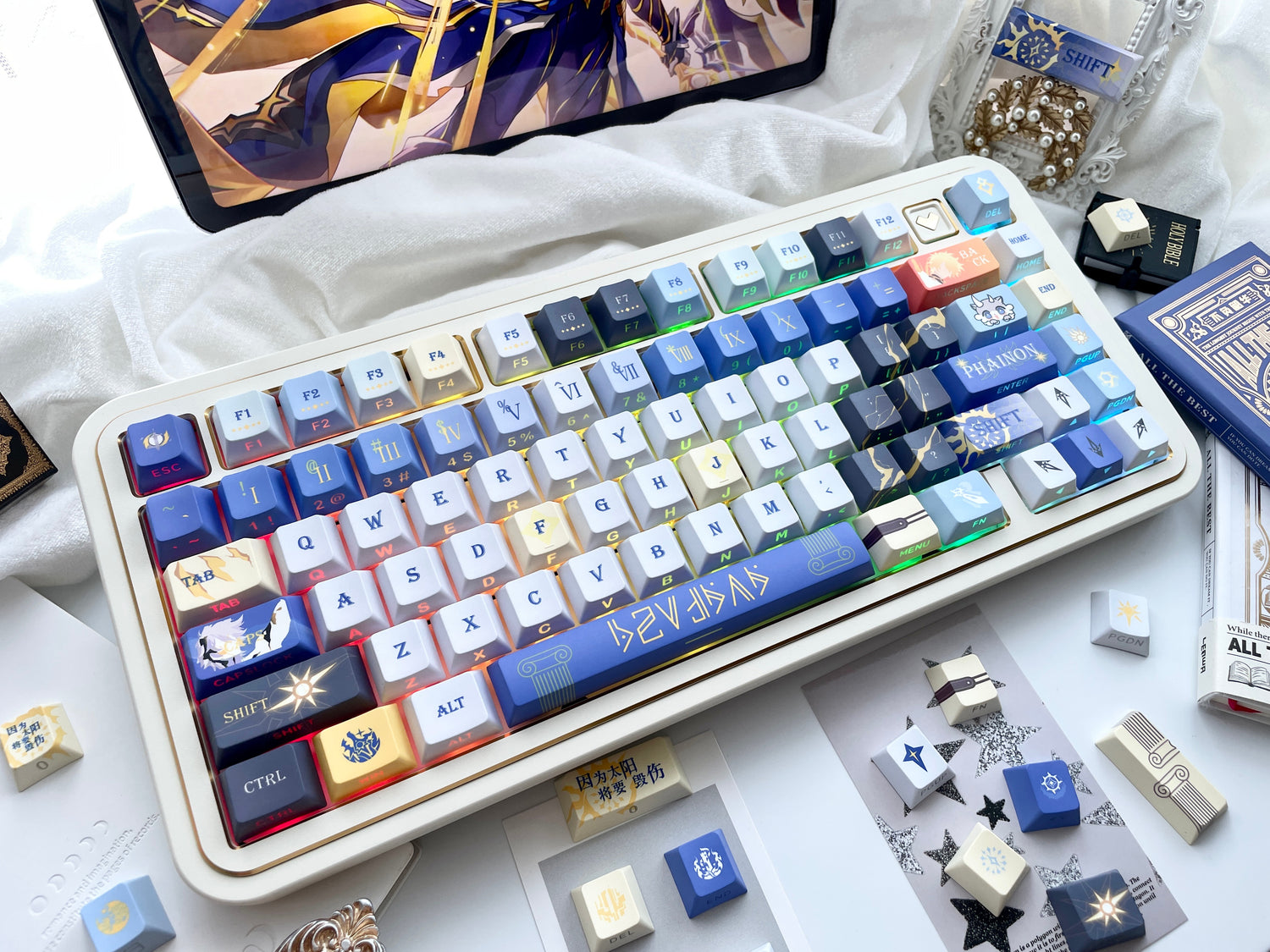 Honkai Star Rail, Khaslana themed keycap PBT factory five sided heat sublimation customized keyboard game anime personalized keycap set