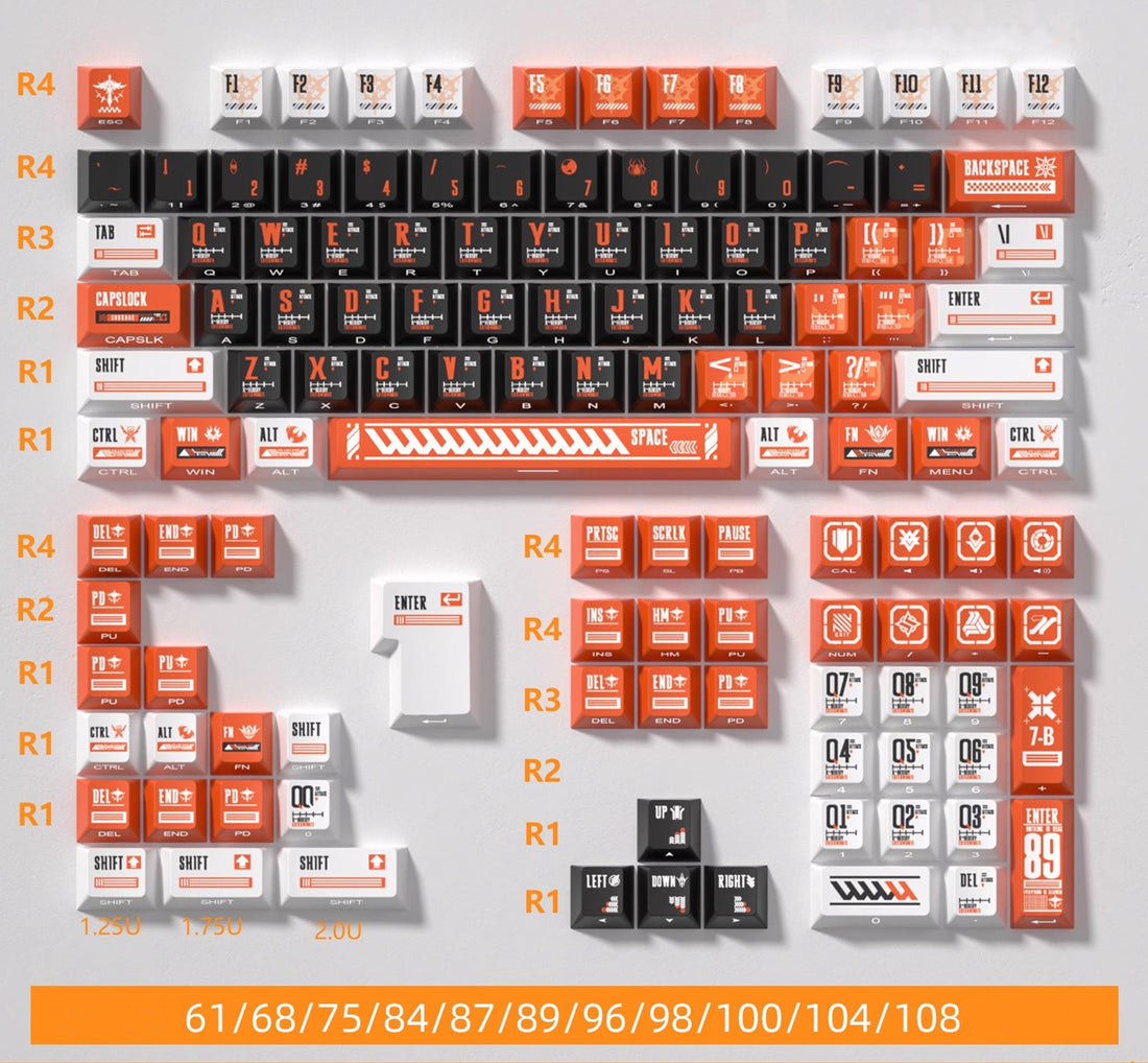 Horizon theme, five sided heat sublimation OEM highly transparent PBT cartoon anime game peripheral keycaps