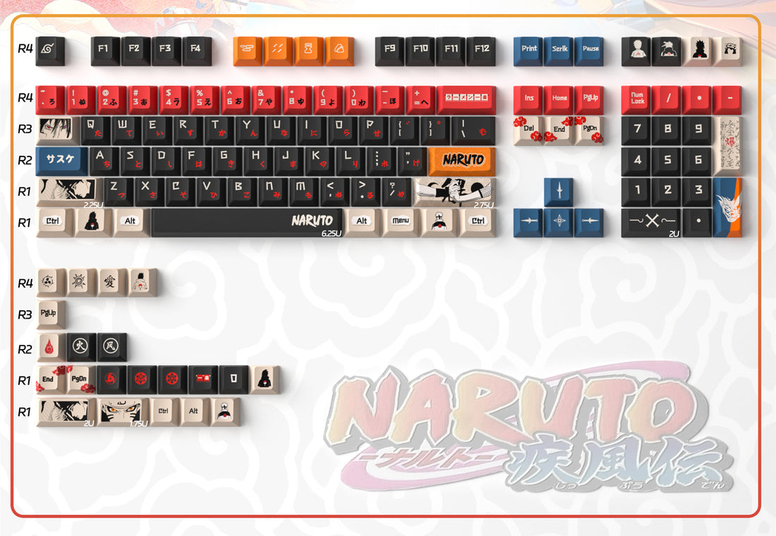 NARUTO -ナルト-theme mechanical keyboard set keycap animation peripheral anime PBT sublimation original factory height