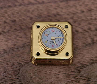 Time in Wonders， Pure silver material metal personalized keycap, quartz clock dial can work normally, creative art decoration keycap
