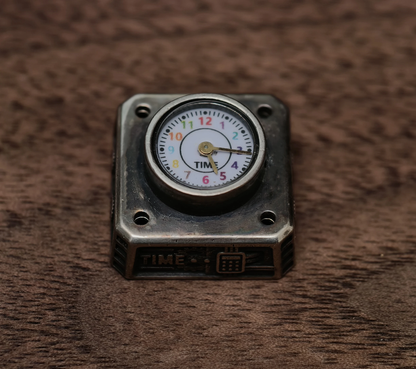 Time in Wonders， Pure silver material metal personalized keycap, quartz clock dial can work normally, creative art decoration keycap