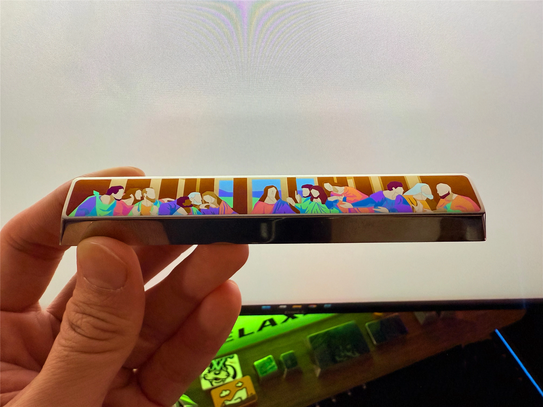 Geometric oil painting style, The Last Supper 2.75 R1 shift, 6.25U spaces, 7U spaces, titanium alloy personalized keycaps
