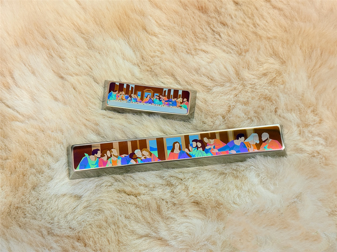 Geometric oil painting style, The Last Supper 2.75 R1 shift, 6.25U spaces, 7U spaces, titanium alloy personalized keycaps