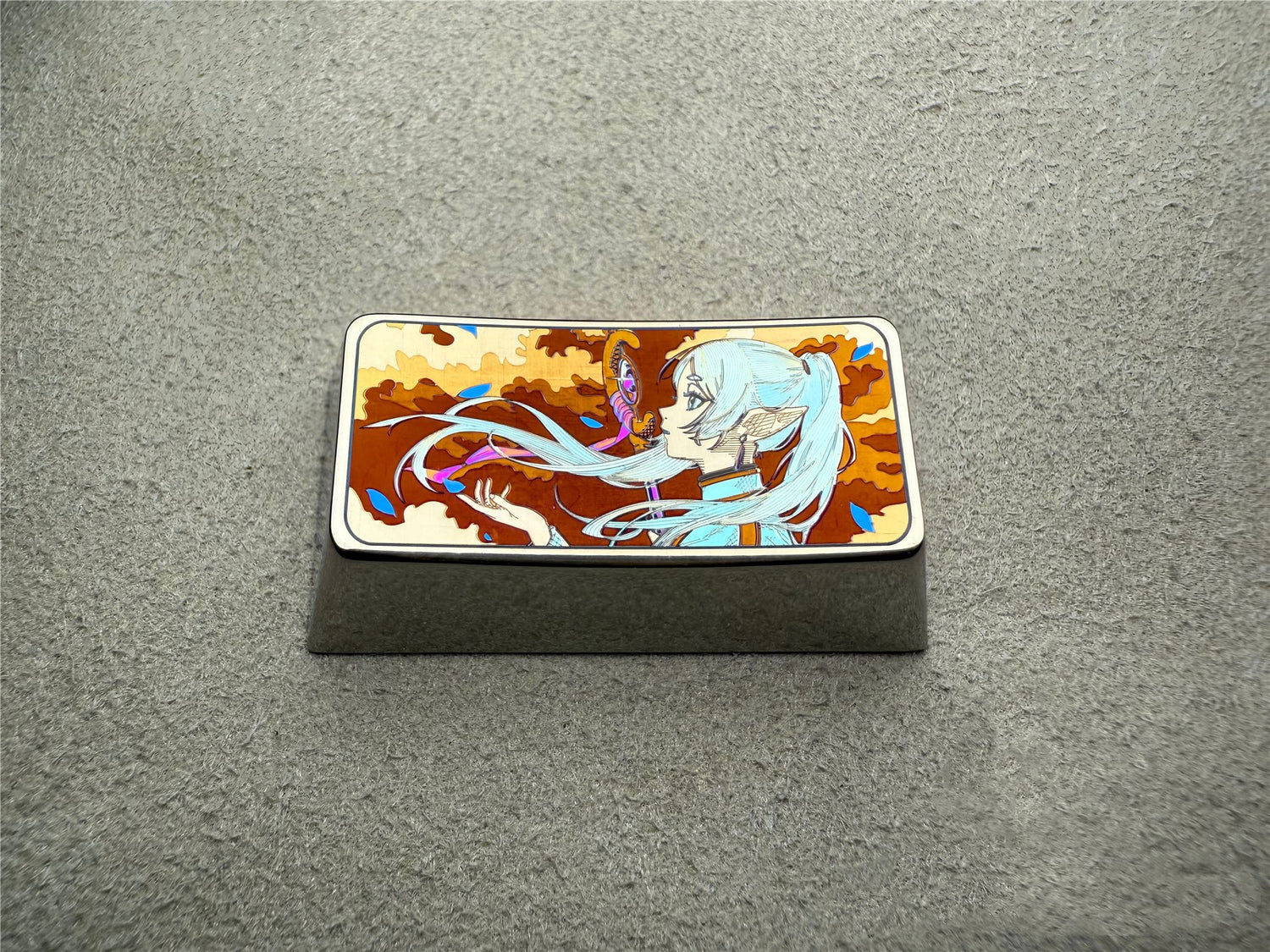 Frieren, 2U titanium alloy personalized keycaps, mechanical keyboard decorative keycaps, metal keycaps