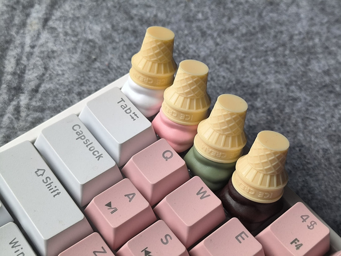 Ice cream falling on the keyboard, original personality, drip glue, food keycaps, mechanical keyboard, food keycaps