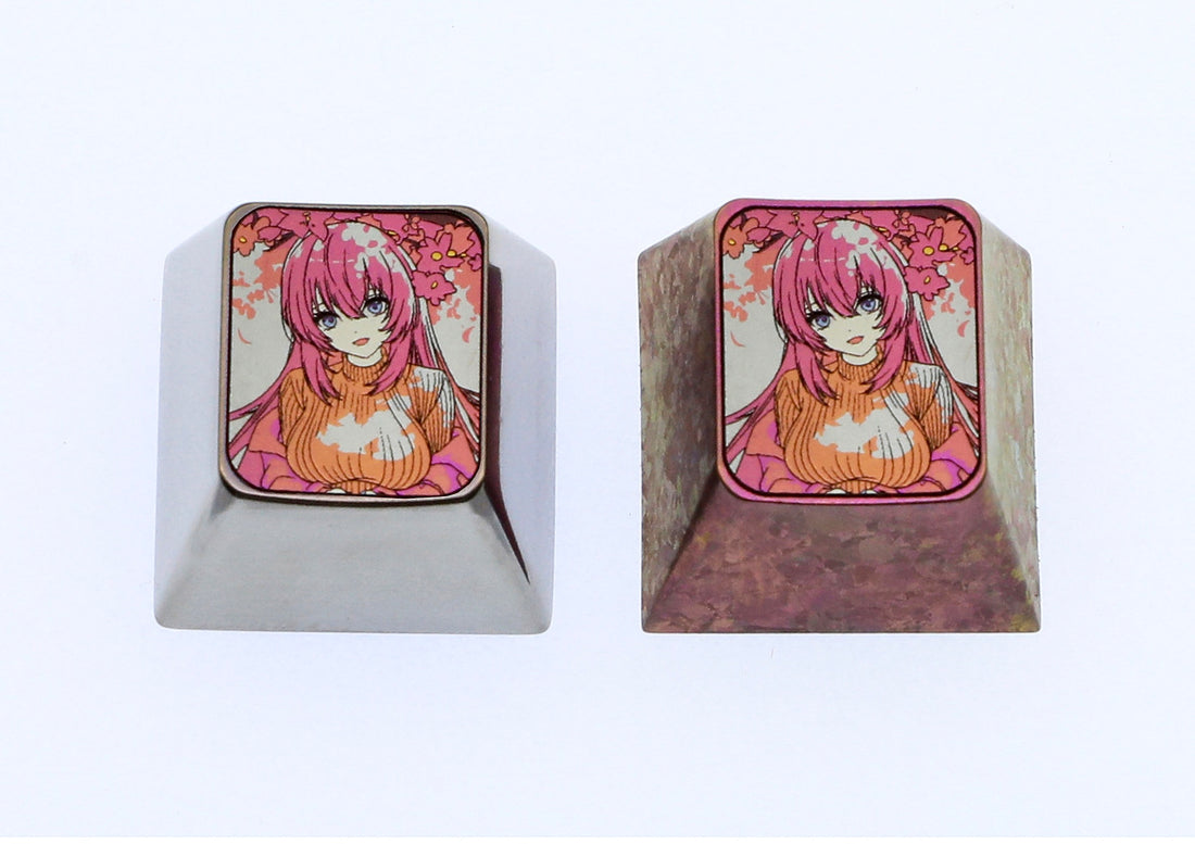 Ichinose Honami, 1U titanium alloy personalized keycap, metal decorative keycap around anime, game, novel characters