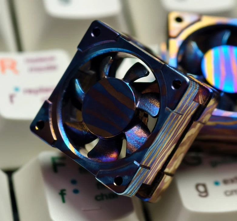 Titanium alloy EDC fan keycaps, titanium alloy movable fan blades, mechanical keyboard decorative keycaps, CNC metal processing customized keycaps