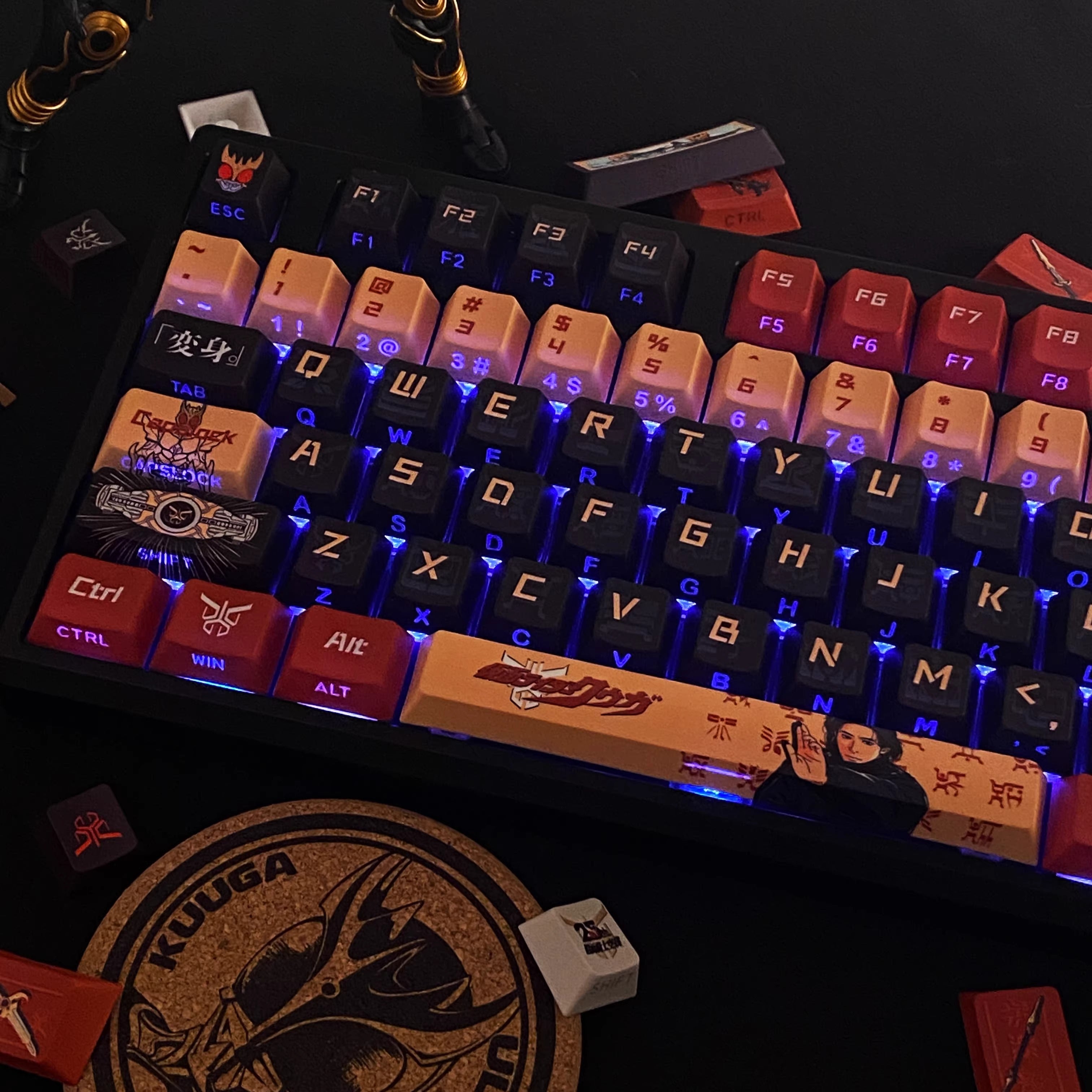 Kamen Rider Theme Series Design Set Keycaps, Ultimate Kuuga，custom set personalized keycap series, PBT material, compatible with 61/64/68/75/84/87/104 mechanical keyboard keycap set
