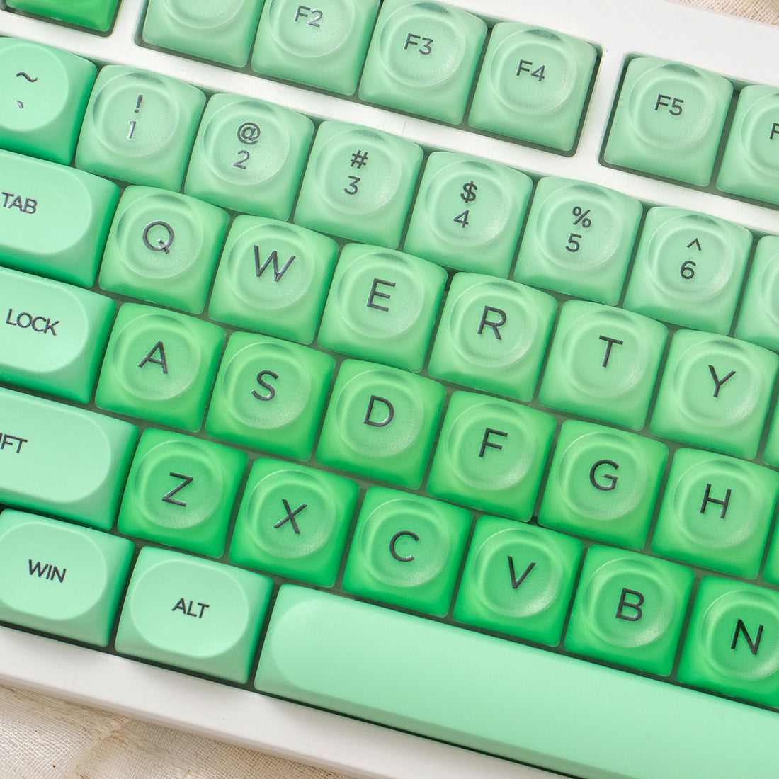 MOA High Green Jelly Cloud Gradient Keycap PBT+PC Cute Spherical Keycap Set