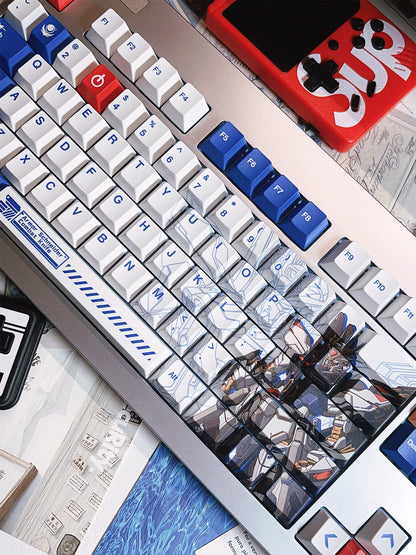 Mobile Suit Gundam themed mecha style keycap anime peripheral mechanical keycap five sided thermal sublimation PBT personalized keycap set