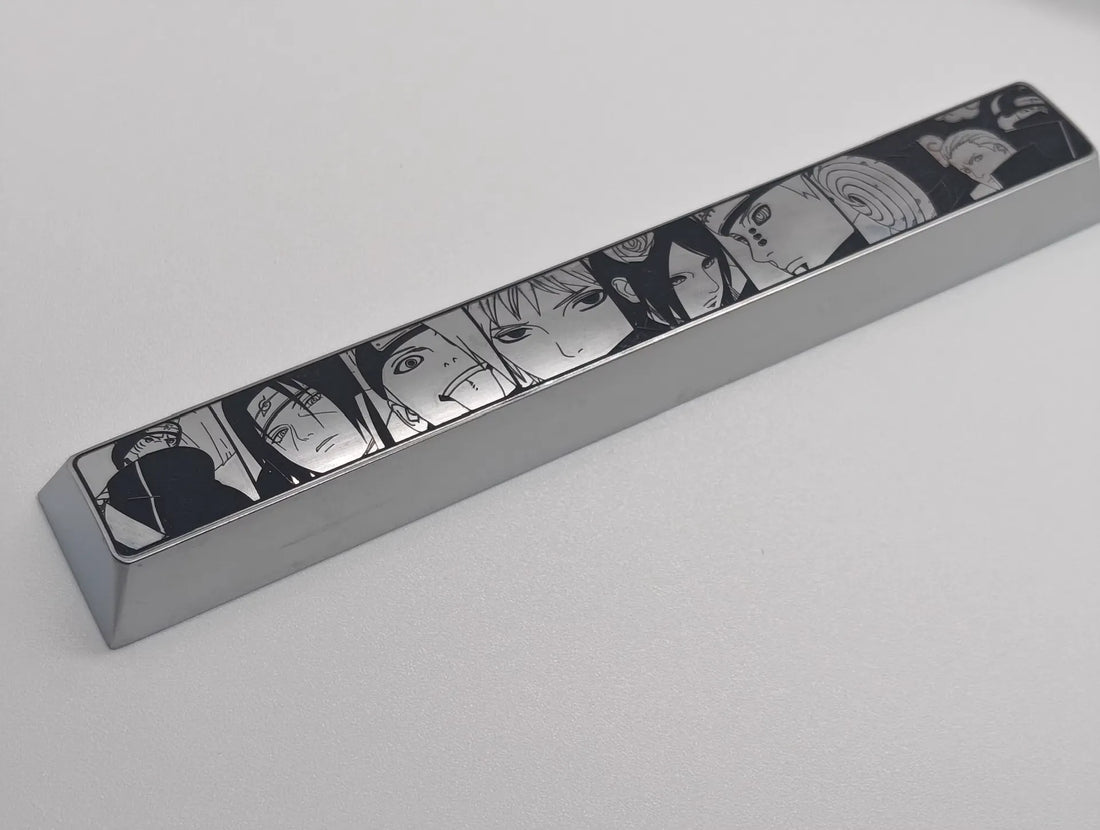 Naruto, Akatsuki member, metal space personalized keycaps, anime game character peripheral decorative keycaps.