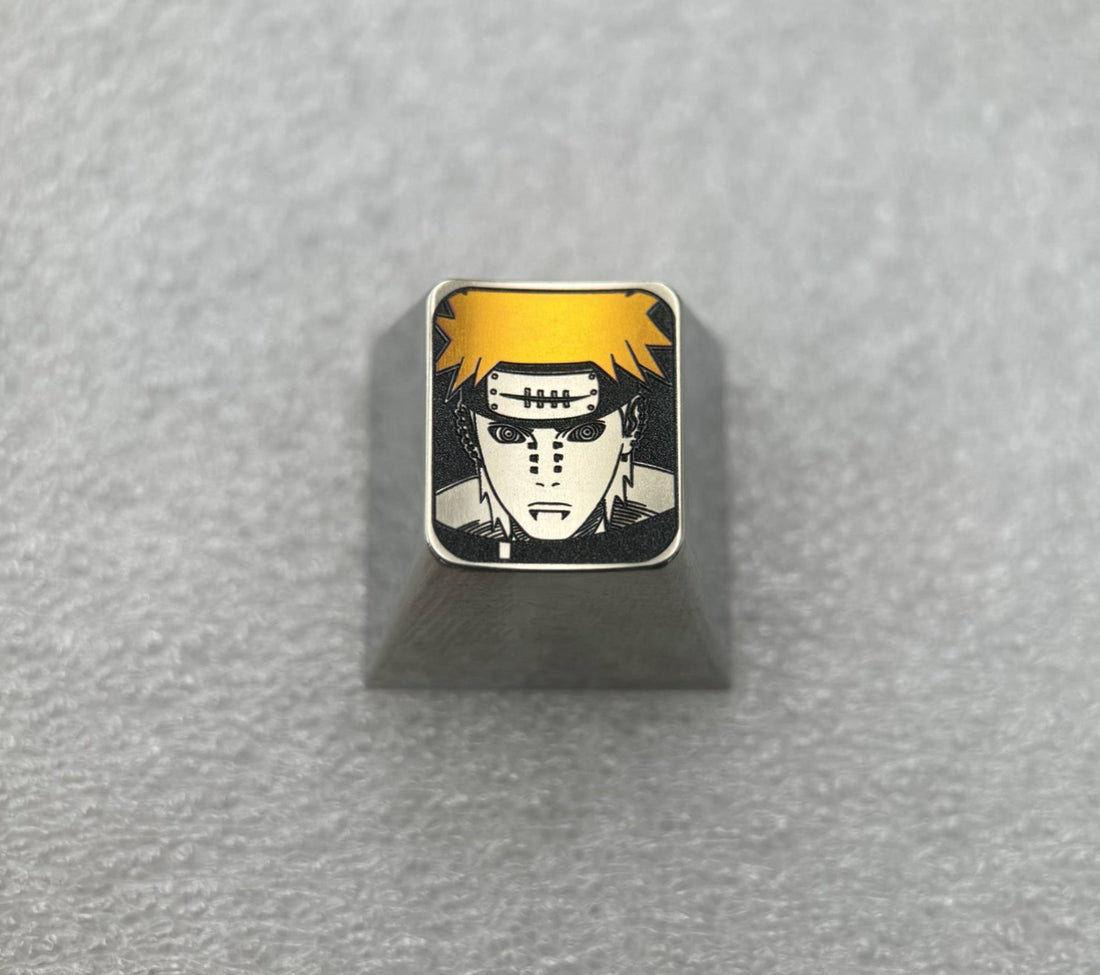 Naruto, Pain, 1U titanium alloy personalized keycaps, metal decorative keycaps around anime and game characters