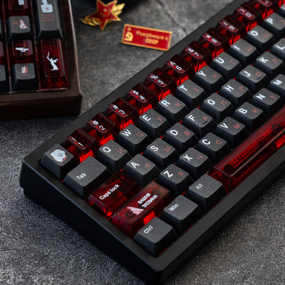 Original Design &quot;Soviet&quot; Theme Mechanical Keyboard Keycap Complete Set PBT Thermal Sublimation Original Factory Highly Personalized Keycap Set