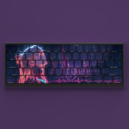EVA, Asuka Anime Character Keycaps Original Factory Height Side Engraved Transparent Keycaps PBT Side Transparent Personalized Set Keys