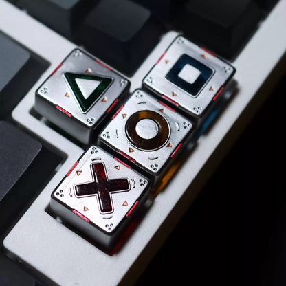 PlayStation style directional key set. Resin material, transparent resin in the middle, creative and personalized keycaps.