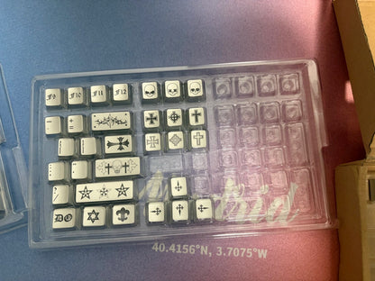 Chrome Hearts Crystal Jelly Keycaps, PC High Transparency Keycaps Transparent Theme Mechanical Keyboard Specific Keycaps, Fashion Trend Personalized Keycap Set