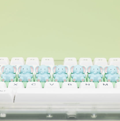 Leisure Time Theme, Small Animals Sitting on Sofa, Resin Spray Personalized Keycaps, Art Design Keycaps