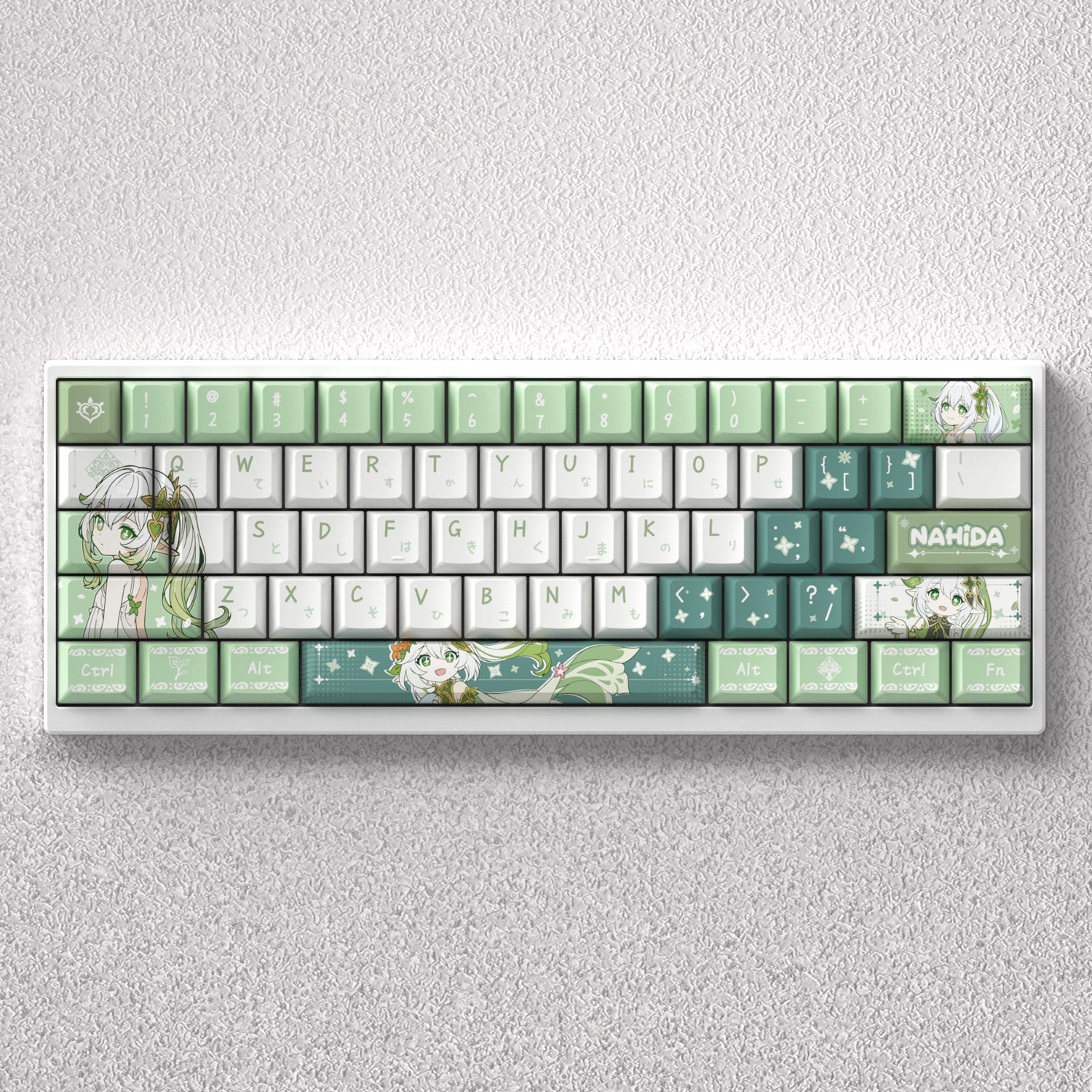 Genshin Impact themed keycaps, Nahida anime game creative personalized keycap set PBT material factory height Sublimation printing