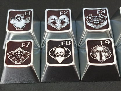 EVA，NEON GENESIS EVANGELION，Angel， A set of 12 F-zone (default zinc alloy) metal personalized keycaps, anime game monster villain metal keycaps.