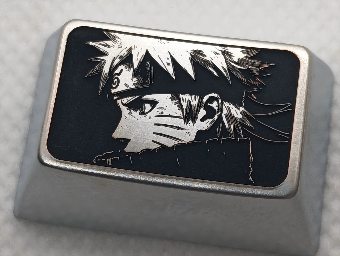Naruto, zinc alloy personalized keycaps, 1.5U、1.75U metal decorative keycaps, anime and game character peripheral keycaps