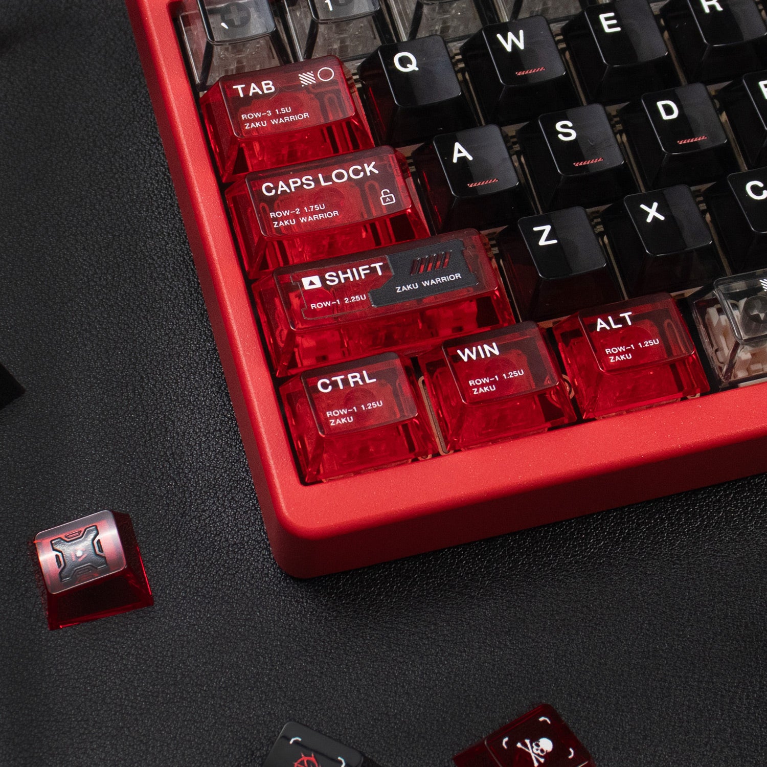 GUNDAM, ZAKU Warrior theme, original high PC transparent mechanical keyboard keycap UV printing creative personalized keycap set