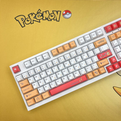 Pok é mon Psyduck Theme, PBT Material Five sided Heat Sublimation, Anime Game Series Personalized Set, Decorative Keycaps