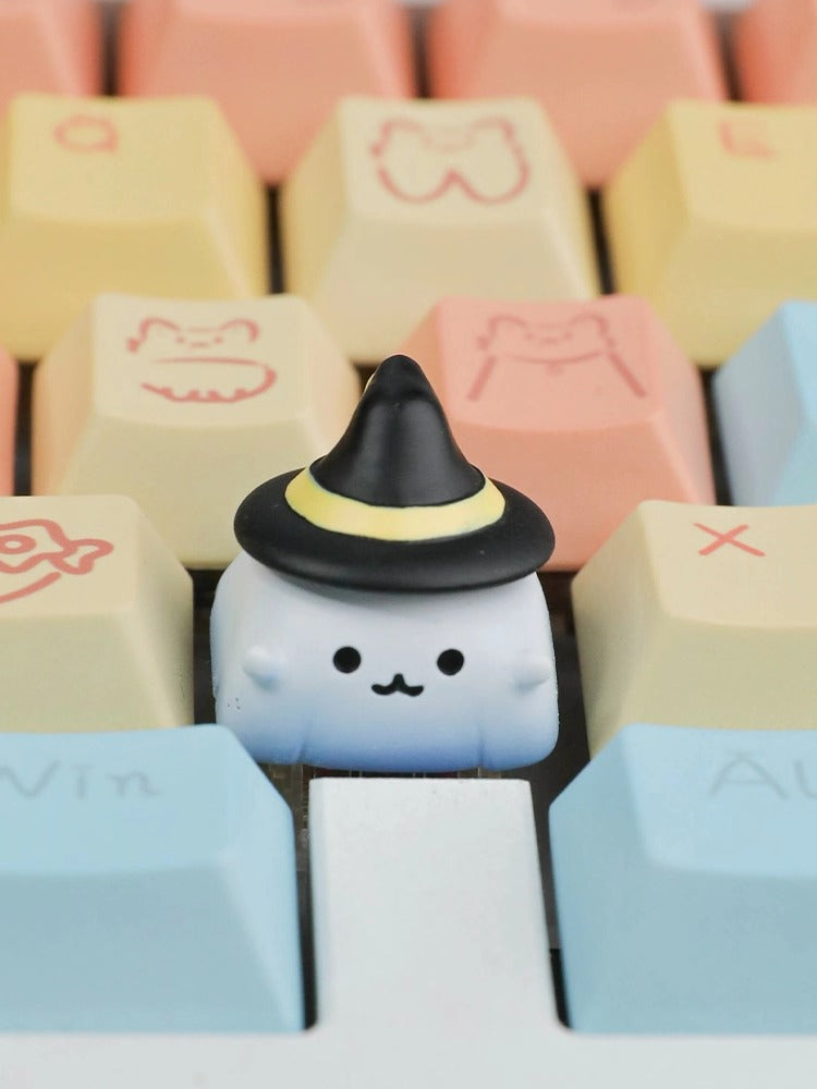 Cute Cloud Ghost, Wizard Pumpkin Elf, Resin Coated Personalized Keycaps, Cute Style Mechanical Keyboard Decorative Keycaps