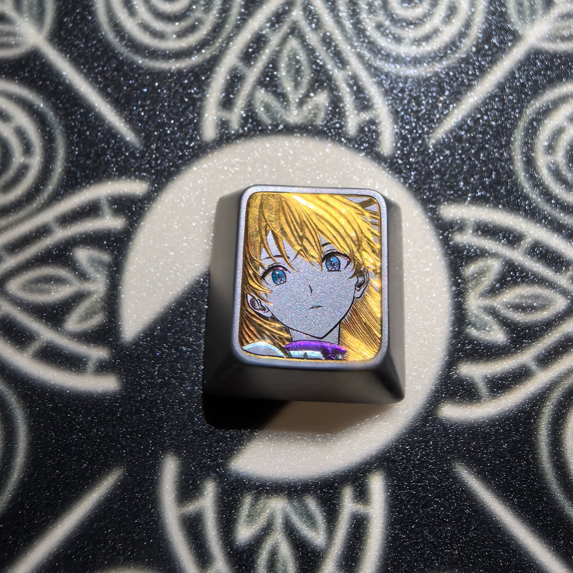 Hand carved titanium alloy anode coloring, anime and game culture creative metal hand carved keycaps collection